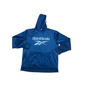 Reebok Mens Blue Performance Graphic Hoodie Sweatshirt XL 3RSMJ1389‎